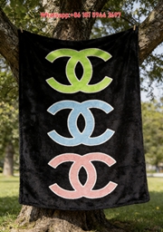Chanel Colorful Logo Flannel Sofa Throw Blanket Chanel Colorful Logo Flannel Sofa Throw Blanket